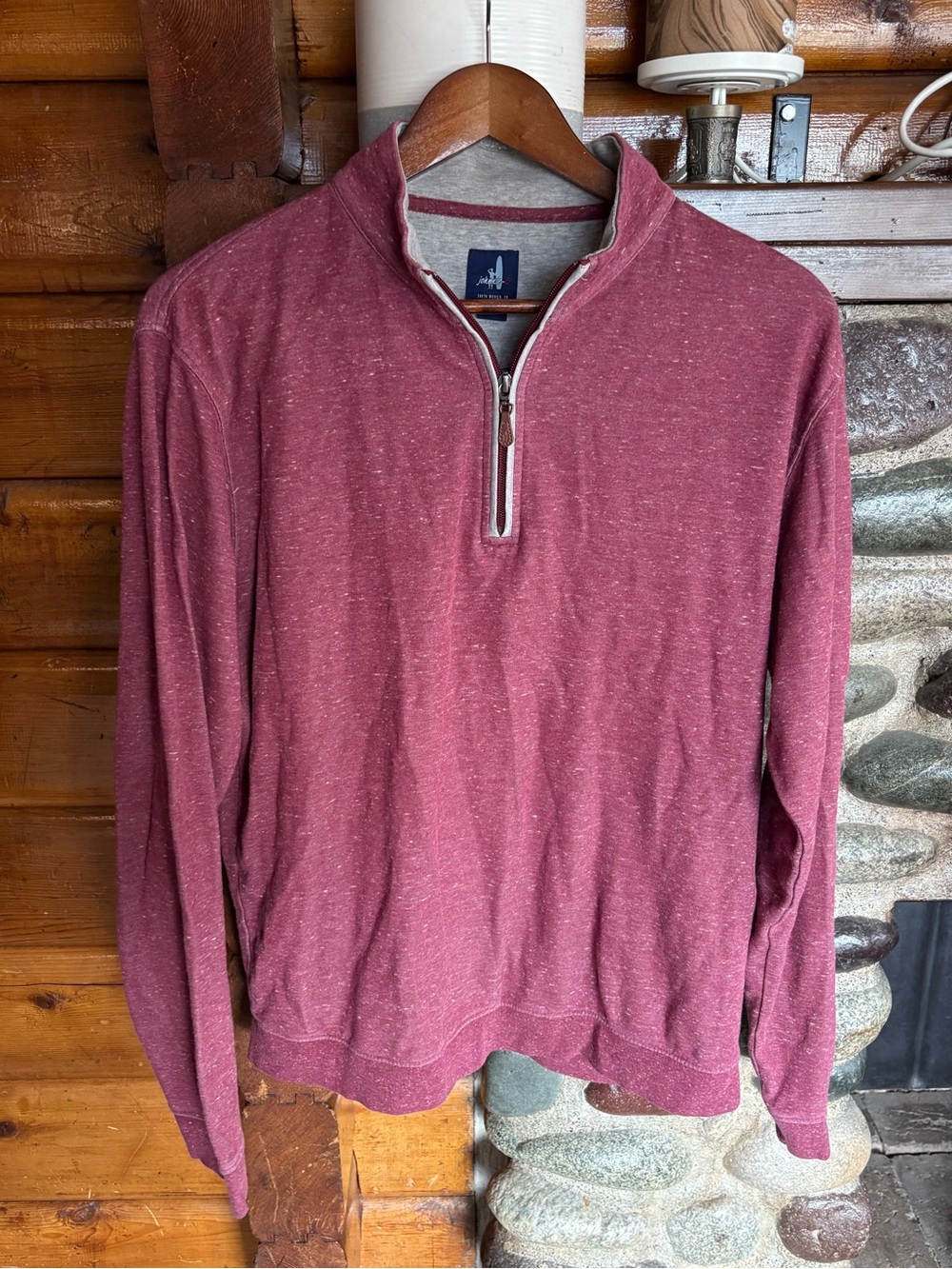 Johnnie-O Sully 1/4 Zip Pullover Men’s Large Currant Heather